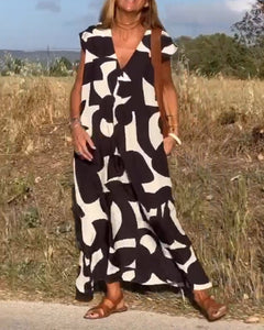 Maud | Printed V-Neck Dress