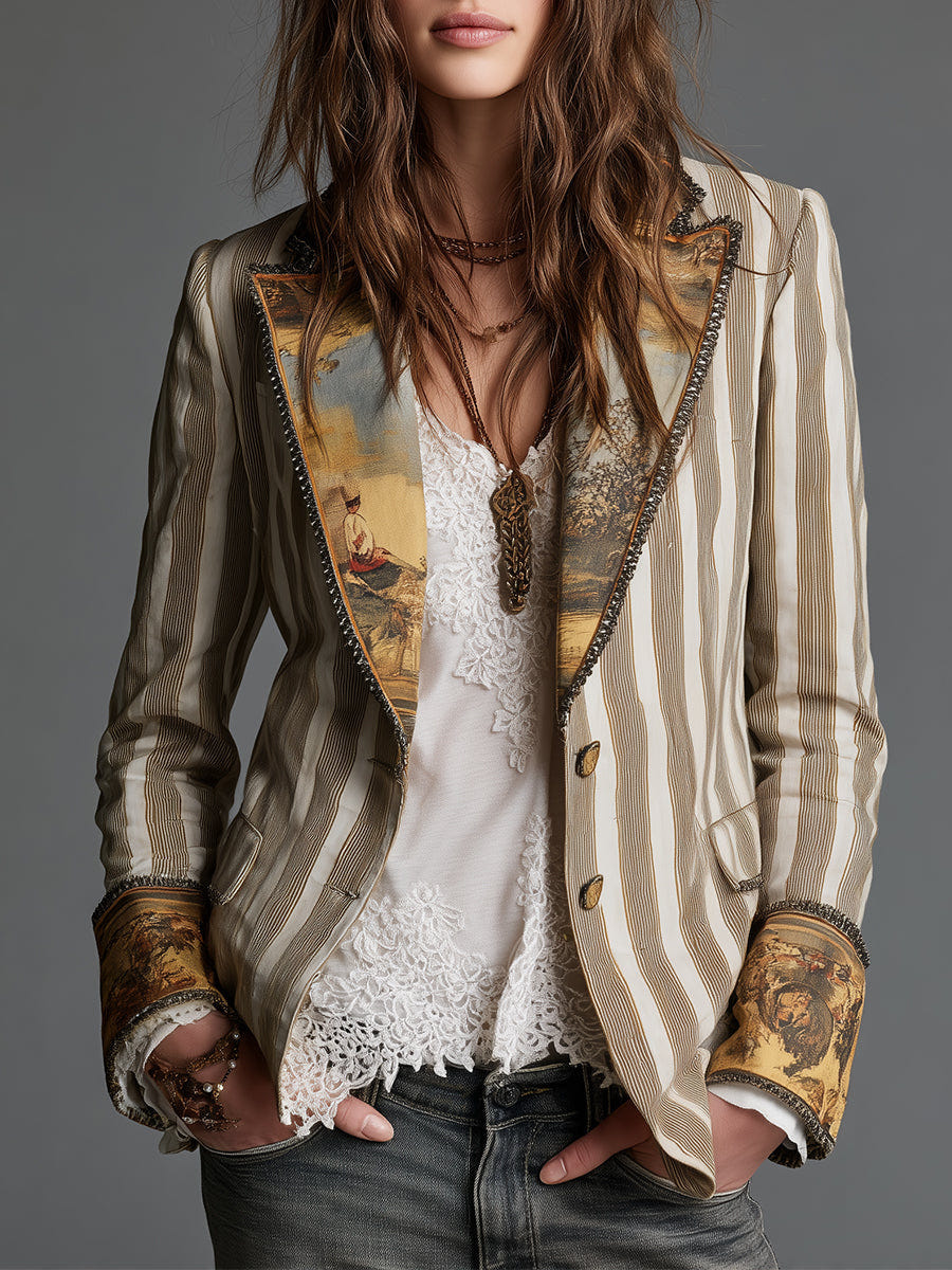 Charis | Artful Striped Blazer
