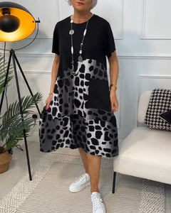 Ellie | Relaxed Print Midi Dress with Pockets