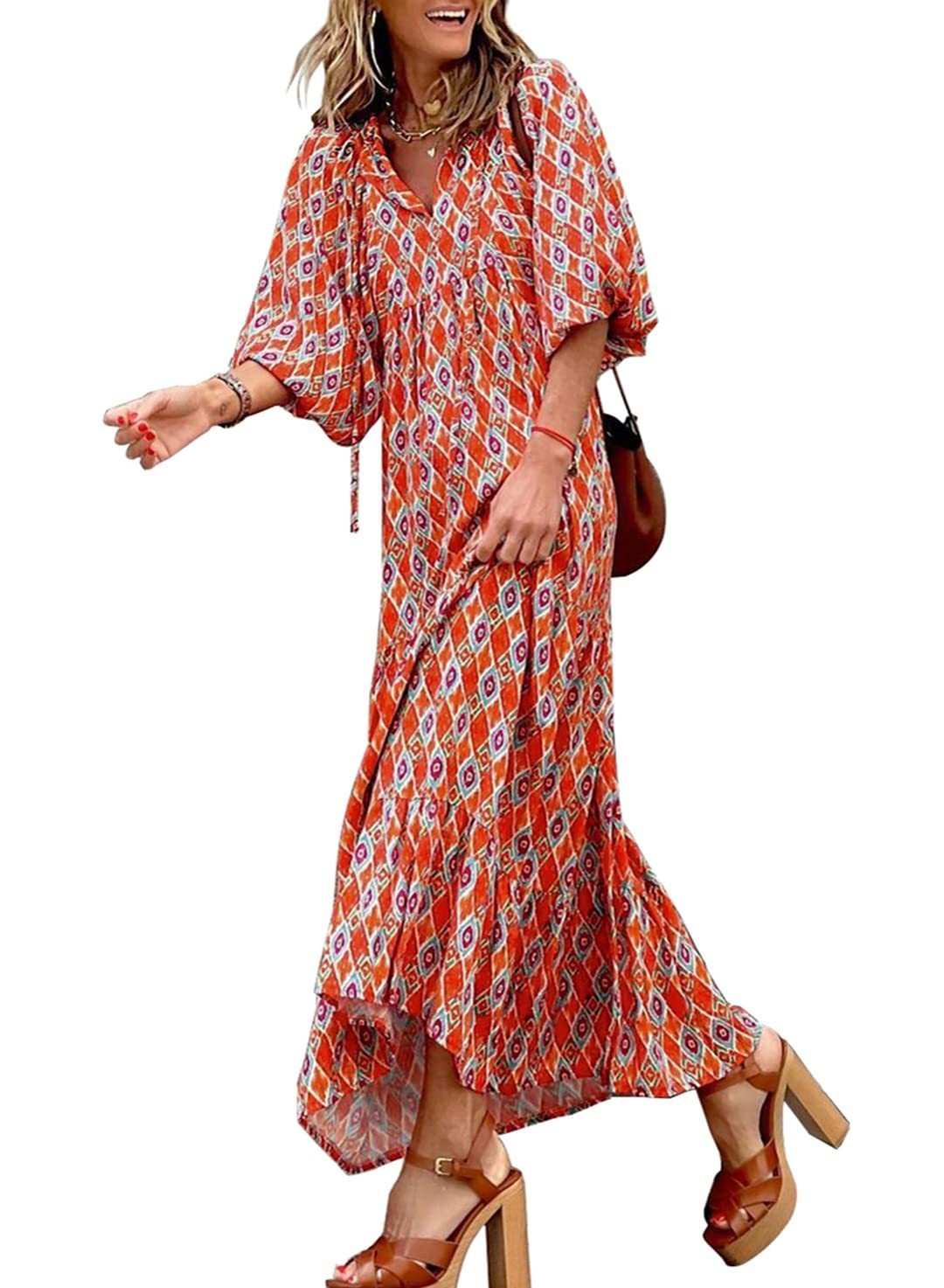 Jan | Boho Puff Maxi Dress