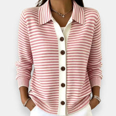 Basia | Striped Button Cardigan