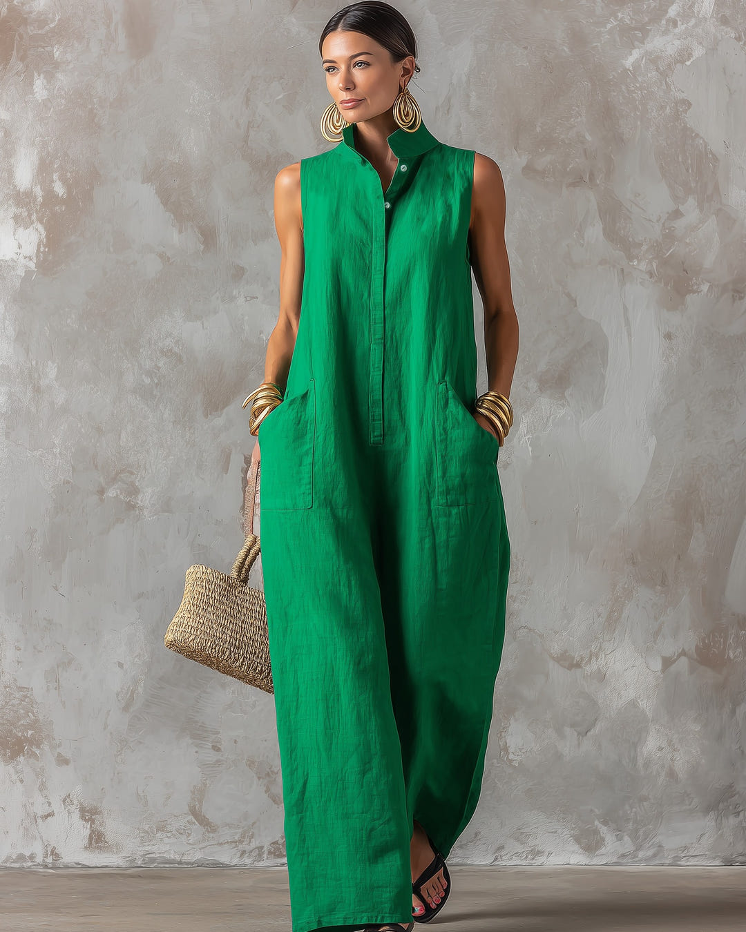 Essie | Minimalist Wide-Leg Linen Jumpsuit