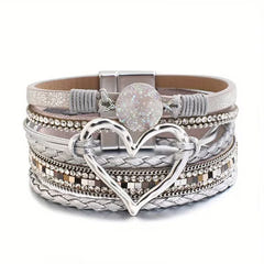 Nyla | Layered Heart Cuff Bracelet