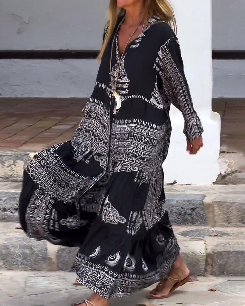 Georgie | Trendy V-Neck Bell Sleeve Dress