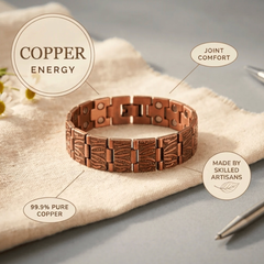 Kay | Embossed Feather Copper Bracelet