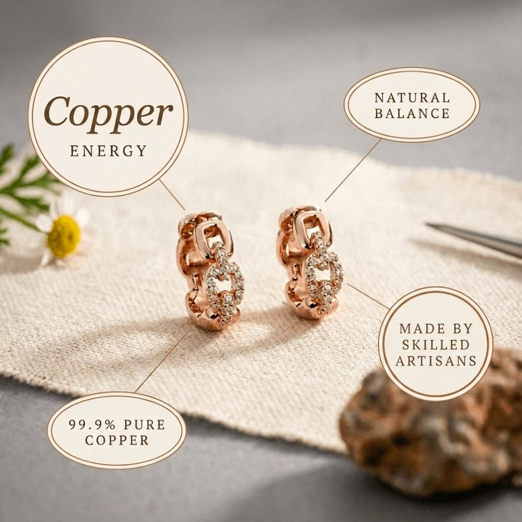 Alicia | Crystal Copper Earrings