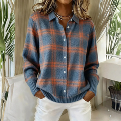 Priscilla | Plaid Knit Cardigan