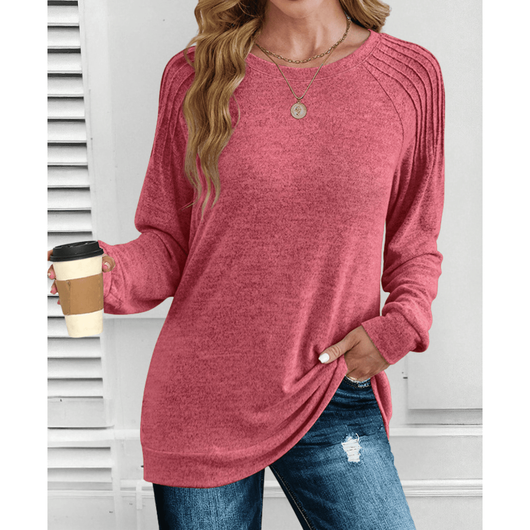 Margaret | Ribbed Shoulder Long-Sleeve