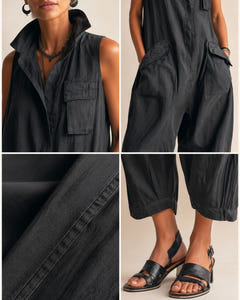 Marlo | Utility Pocket Linen Jumpsuit