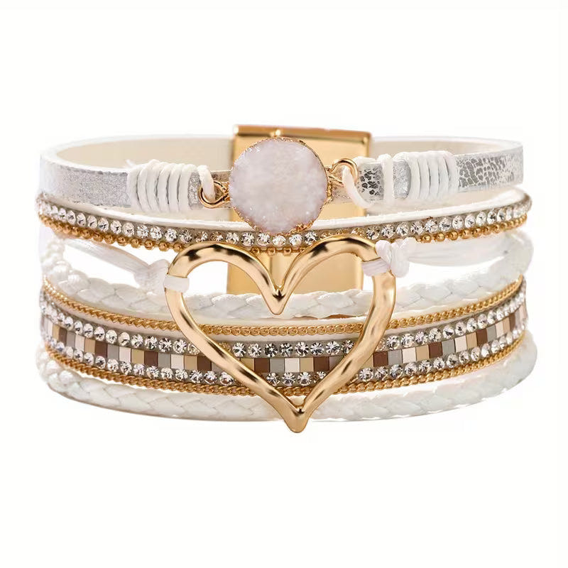 Nyla | Layered Heart Cuff Bracelet