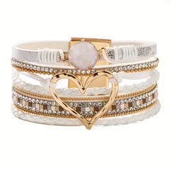 Nyla | Layered Heart Cuff Bracelet