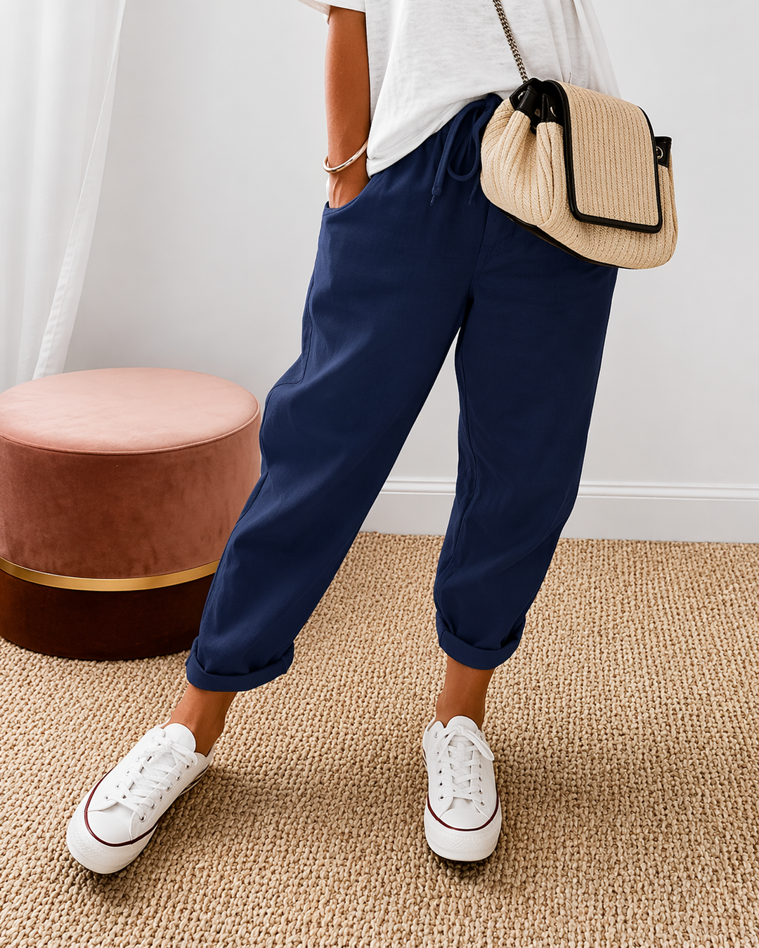 Mya | Relaxed Cotton-Linen Trouser