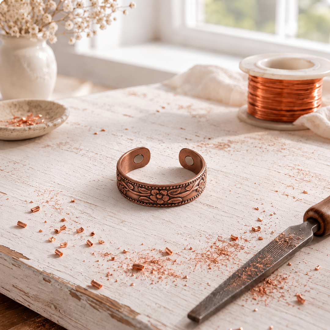 Leonie | Handcrafted Floral Copper Ring