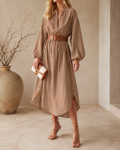Sadie | Vertical Stripe Midi Dress