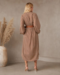 Sadie | Vertical Stripe Midi Dress