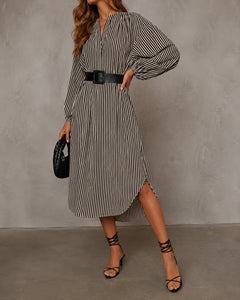 Sadie | Vertical Stripe Midi Dress