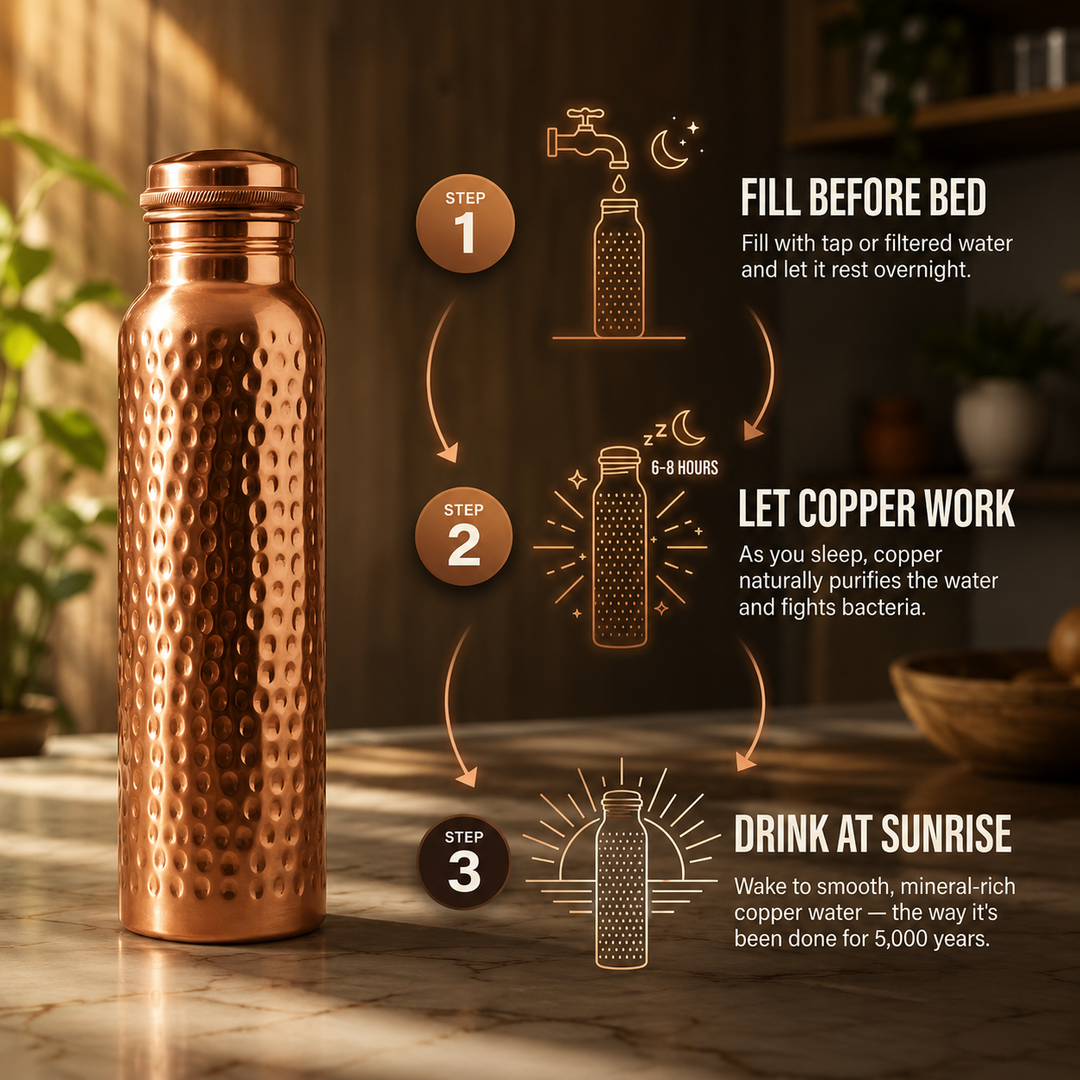 Joel | Hand-Hammered Copper Bottle