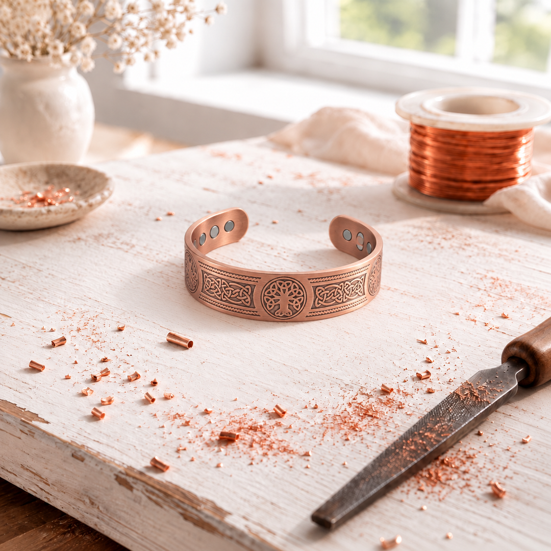 Lynette | Engraved Copper Bracelet