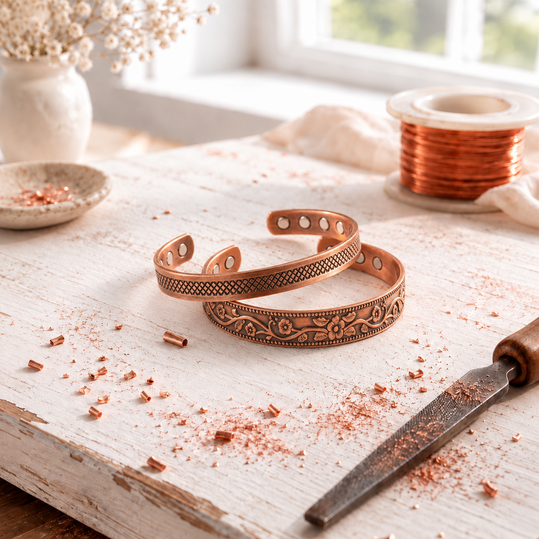 Justine | Hand-Engraved Copper Bracelet