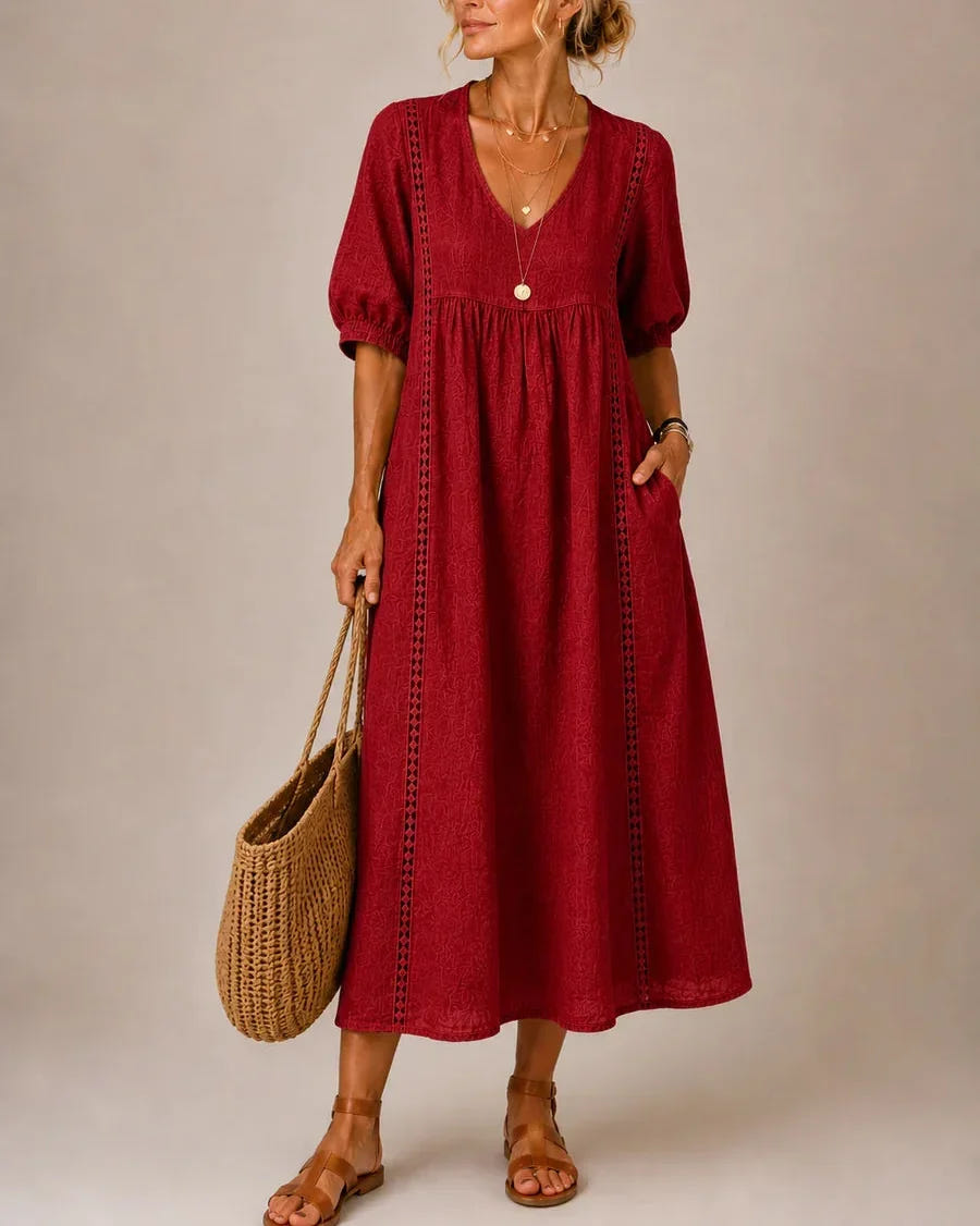 Van | Effortless Linen Midi Dress