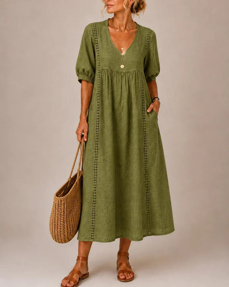 Van | Effortless Linen Midi Dress