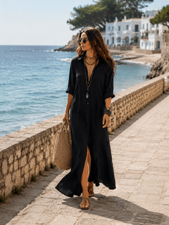 Saskia | Bohemian Button-Front Maxi Dress