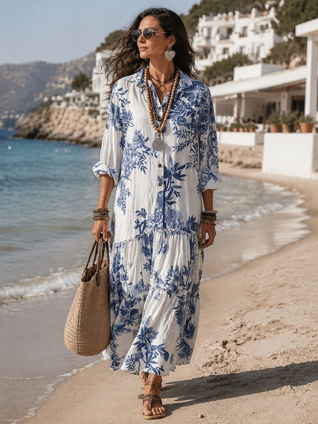 Berit | Blue Floral Maxi Dress