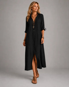 Saskia | Bohemian Button-Front Maxi Dress