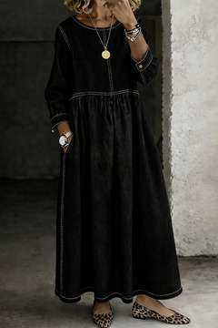 Edith | Vintage Denim Maxi Dress