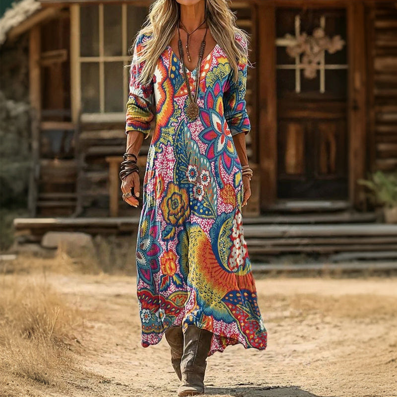 Leesa | Flowing Bohemian Maxi Dress