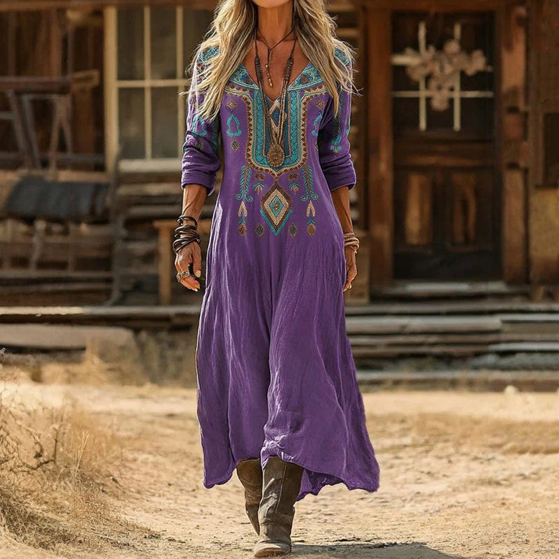 Myranda | Bohemian Embroidered Maxi Dress
