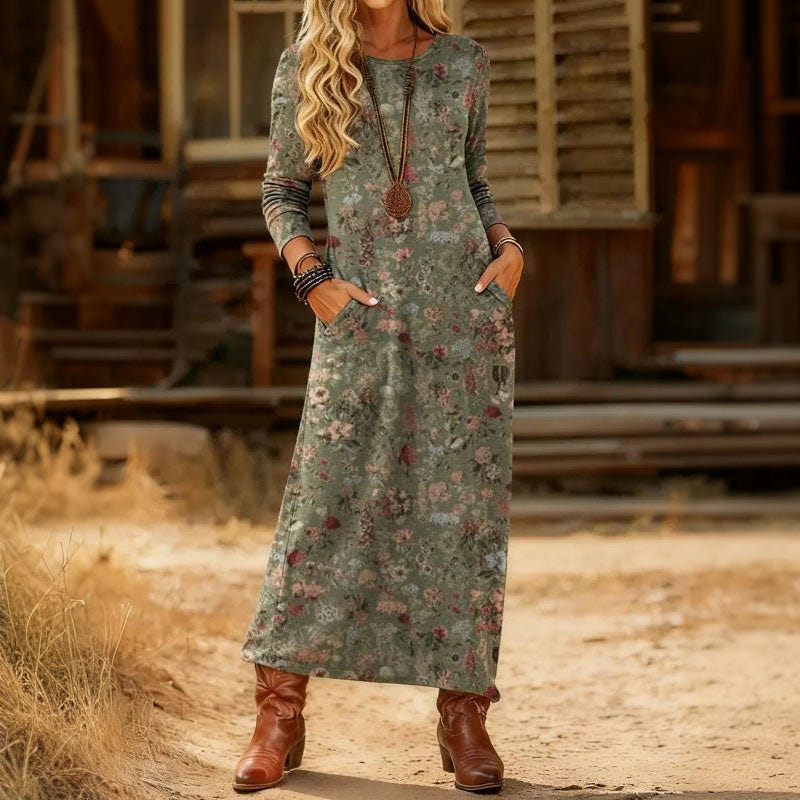 Fiona | Floral Draped Maxi Dress