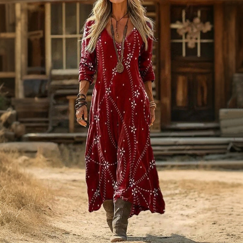 Nicolette | Flowing Bohemian Maxi Dress