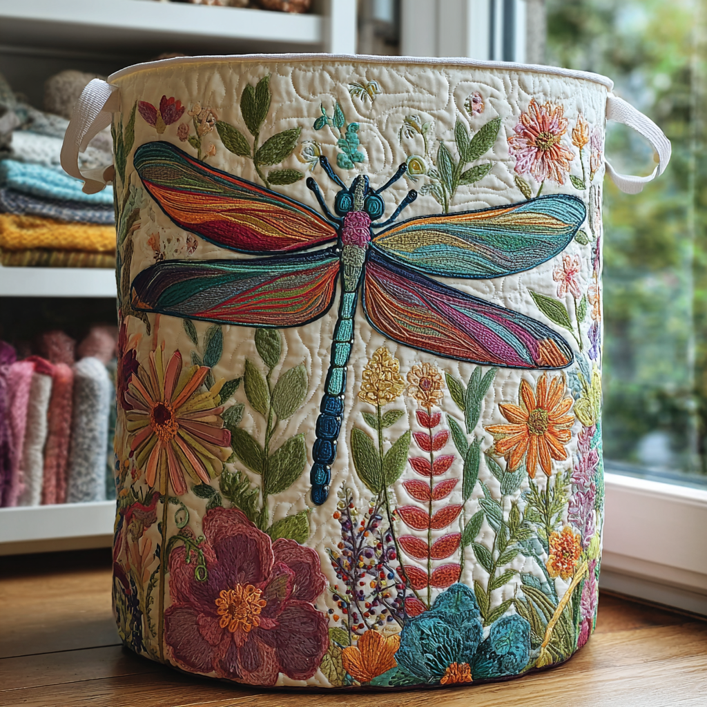 Tracey-Lee | Quilted Dragonfly Laundry Basket
