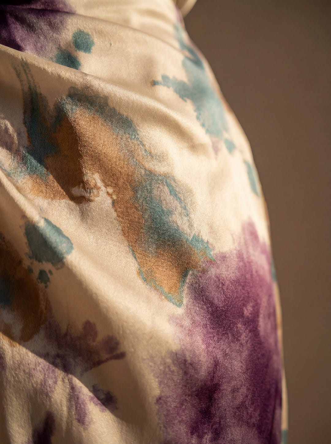 Jorie | Watercolour Satin Midi Dress