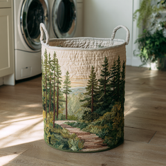 Rebekah | Forest Quilted Laundry Basket