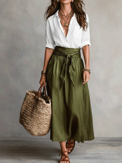 Ava | Tie-Waist Midi Set
