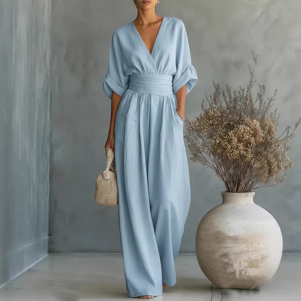Megen | V-Neck Open-Back Maxi Dress
