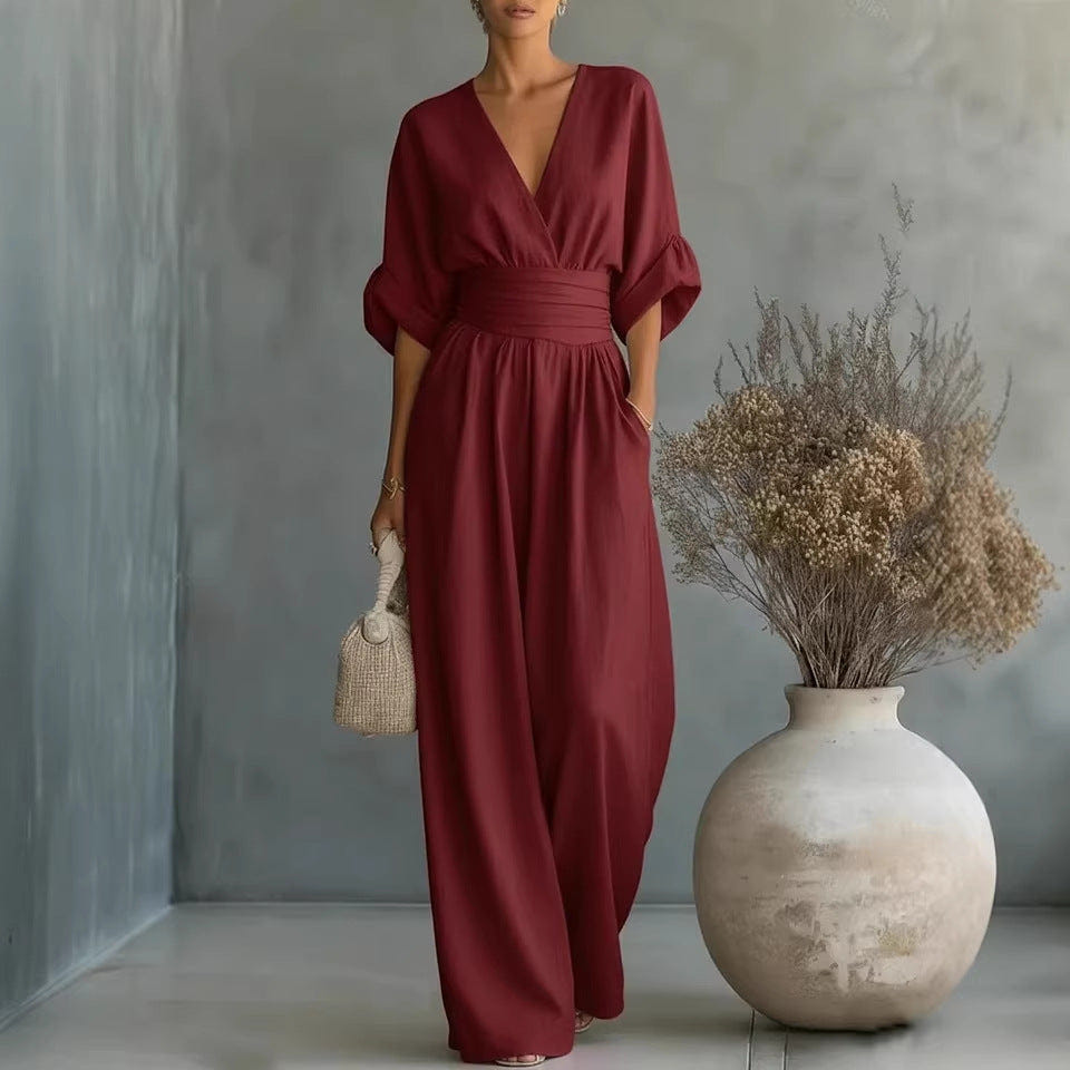Megen | V-Neck Open-Back Maxi Dress