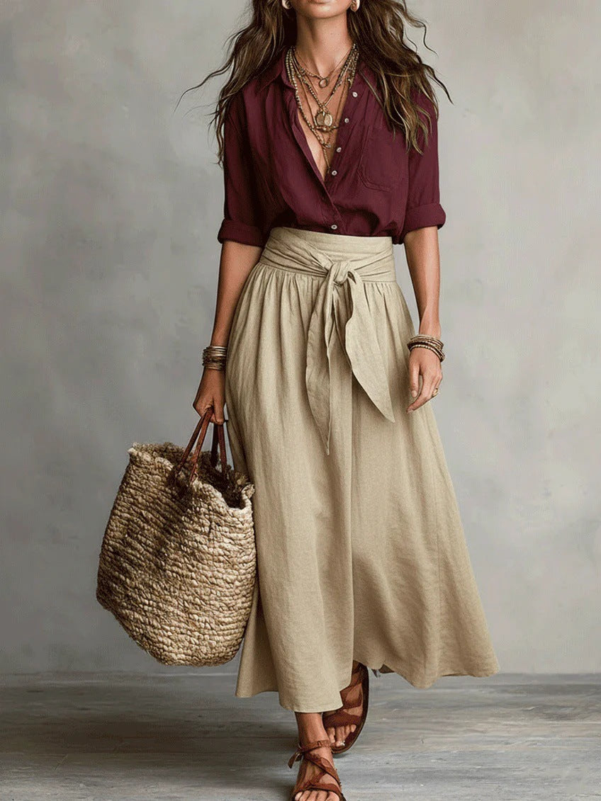 Ava | Tie-Waist Midi Set