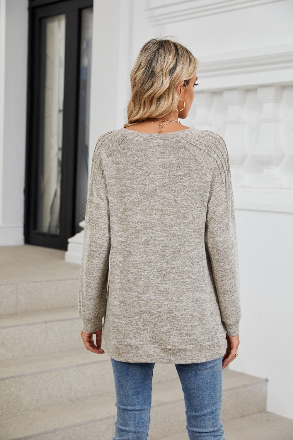 Margaret | Ribbed Shoulder Long-Sleeve