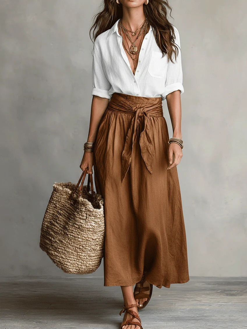 Ava | Tie-Waist Midi Set