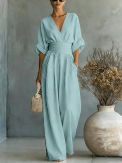 Megen | V-Neck Open-Back Maxi Dress