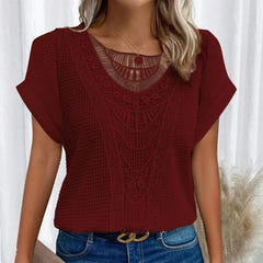 Skyler | Crochet-Trim Round-Neck Top