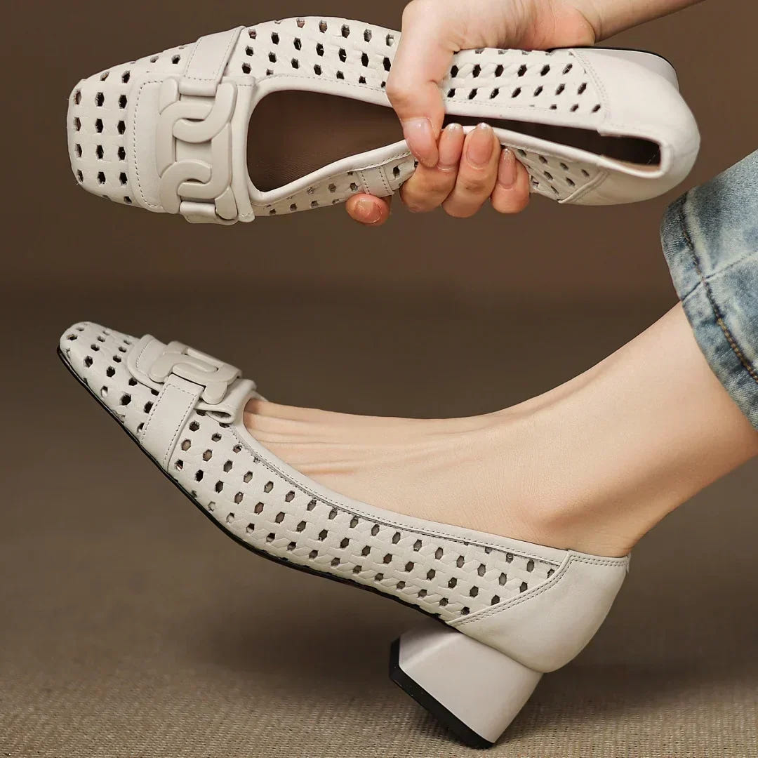 Treasa | Woven Leather Heel