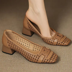 Treasa | Woven Leather Heel