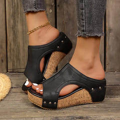 Sabrina | Wedge Sandals with Studs