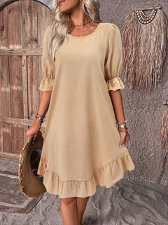 Elaina | Pleated Sleeve Dress