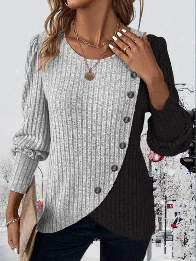 Eirlys | Contrast-Stripe Knit Pullover