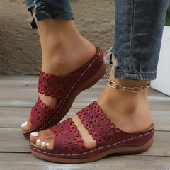 Immy | Floral Cutout Wedge Sandals